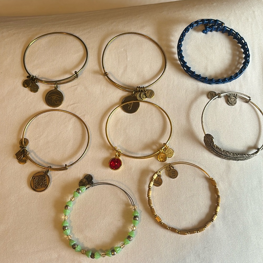 8 Alex and Ani bangle bracelets• Some gently used• Some brand new•